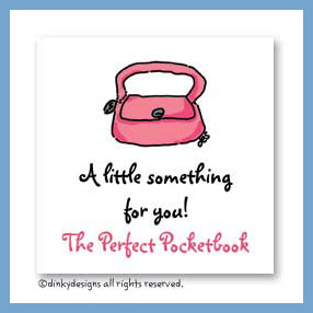 Discounted Dinky Designs Dusty pink purse gift cards, personalized