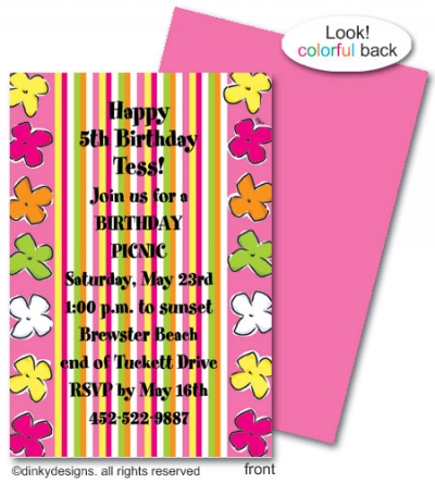 Dinky Designs Stationery Discounted - Posie paradise invitations or announcements, personalized