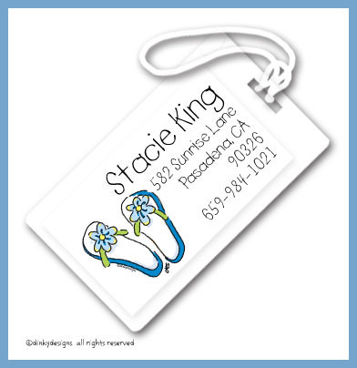 Discounted Dinky Designs Flippin' flops luggage tags, personalized