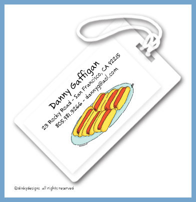 Discounted Dinky Designs Buns & dogs luggage tags, personalized
