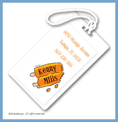 Discounted Dinky Designs Popsicle sticks luggage tags, personalized