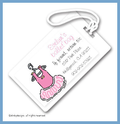 Discounted Dinky Designs Evie's tutu luggage tags, personalized
