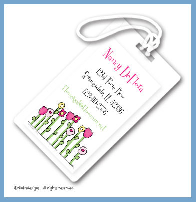 Discounted Dinky Designs Petal pushers luggage tags, personalized