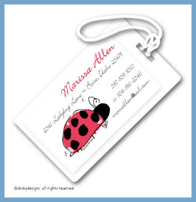 Discounted Dinky Designs Little lady luggage tags, personalized