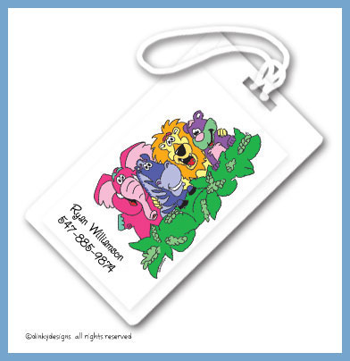 Discounted Dinky Designs Zebra & pals luggage tags, personalized