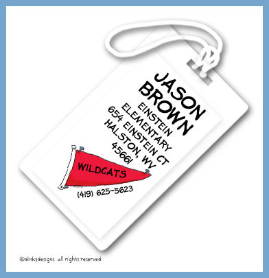 Discounted Dinky Designs Boys toys luggage tags, personalized