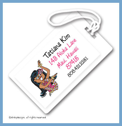 Discounted Dinky Designs Teenie wahine luggage tags, personalized