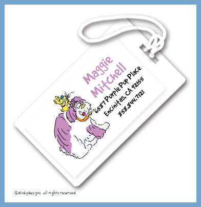 Discounted Dinky Designs Chester & Max luggage tags, personalized
