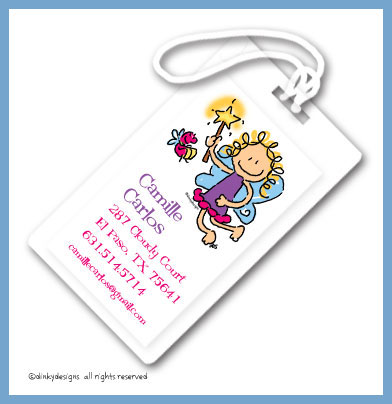 Discounted Dinky Designs Fairy jane luggage tags, personalized