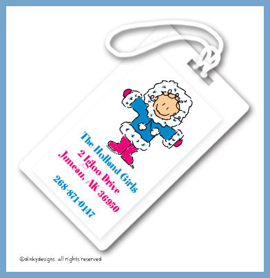 Discounted Dinky Designs Eskimo jane luggage tags, personalized