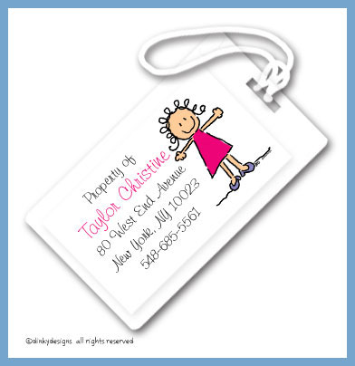 Discounted Dinky Designs jane luggage tags, personalized
