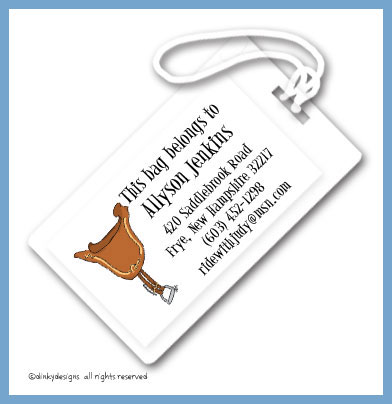 Discounted Dinky Designs Giddy-up luggage tags, personalized