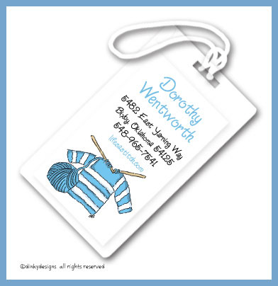 Discounted Dinky Designs Knit wit luggage tags, personalized