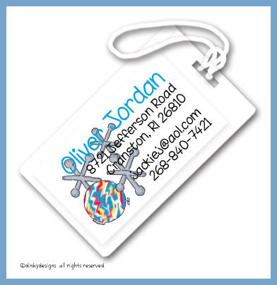 Discounted Dinky Designs Jacks luggage tags, personalized