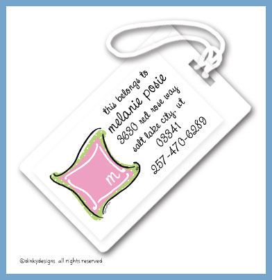 Discounted Dinky Designs Preppy monogram luggage tags, personalized