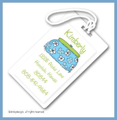 Discounted Dinky Designs Summer clutch luggage tags, personalized