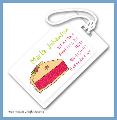 Discounted Dinky Designs Berry pie luggage tags, personalized