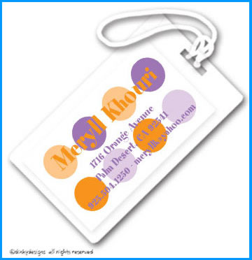 Discounted Dinky Designs Purple popsicle luggage tags, personalized