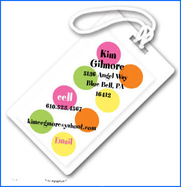 Discounted Dinky Designs Summer dots luggage tags, personalized