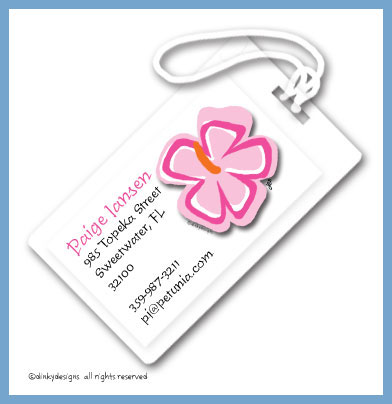 Discounted Dinky Designs Tropicana luggage tags, personalized