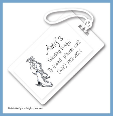 Discounted Dinky Designs Figure 8 skates luggage tags, personalized