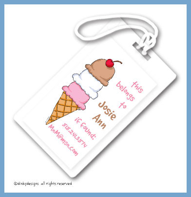Discounted Dinky Designs Triple dip luggage tags, personalized