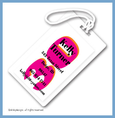 Discounted Dinky Designs Flirty 30 luggage tags, personalized