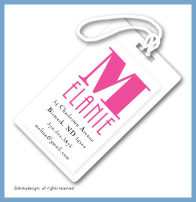 Discounted Dinky Designs You name it luggage tags, personalized
