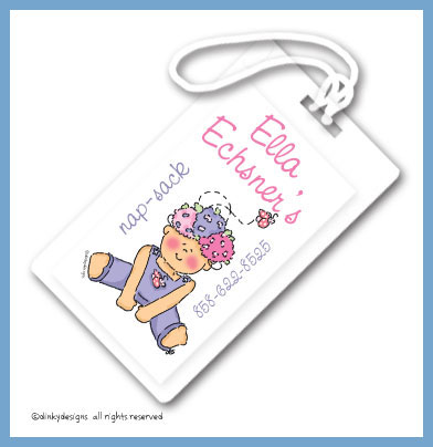 Discounted Dinky Designs Hannah Bloom luggage tags, personalized