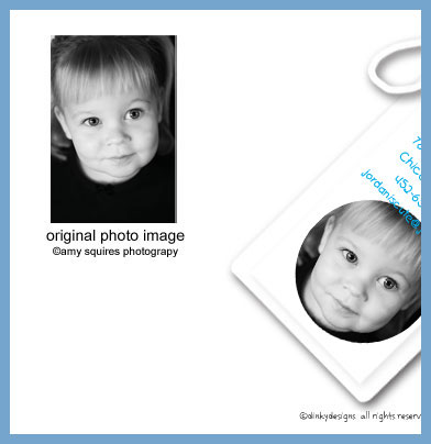 Discounted Dinky Designs Custom photo luggage tags, personalized circle image