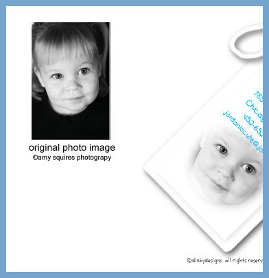 Discounted Dinky Designs Custom photo luggage tags, personalized oval vignette