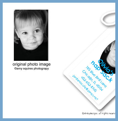 Discounted Dinky Designs Custom photo luggage tags, personalized oval image