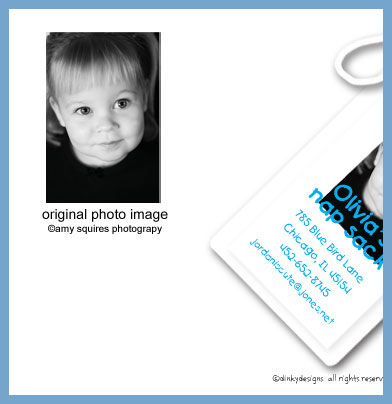 Discounted Dinky Designs Custom photo luggage tags, personalized rectangle image