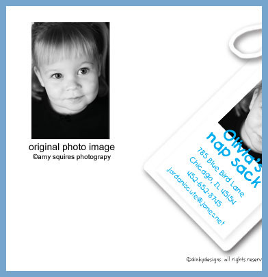 Discounted Dinky Designs Custom photo luggage tags, personalized square image