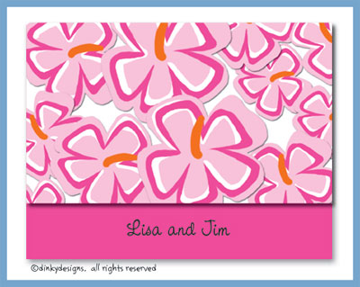 Dinky Designs Stationery Discounted - Tropicana folded note cards, personalized