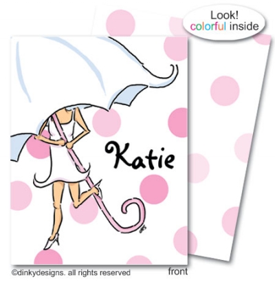 Dinky Designs Stationery Discounted - Umbrella bride folded note card note card