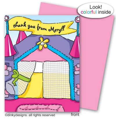 Dinky Designs Stationery Discounted - Princess bouncy house folded note card note card