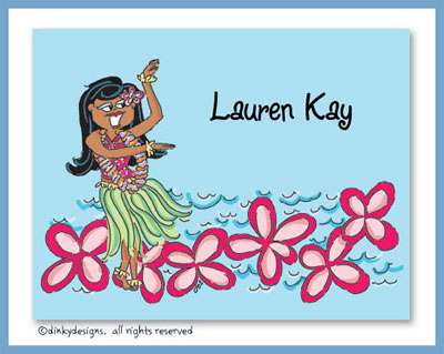 Dinky Designs Stationery Discounted - Teenie wahine folded note cards, personalized
