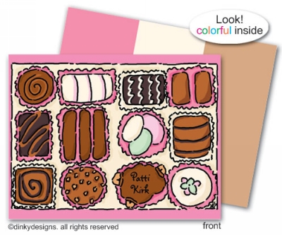 Dinky Designs Stationery Discounted - Chocolate truffle folded note cards, personalized
