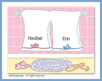 Dinky Designs Stationery Discounted - Shower time folded note cards, personalized