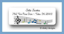 Dinky Designs Stationery Discounted - Party tunes return address labels personalized