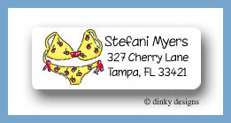 Dinky Designs Stationery Discounted - Teeni bikini return address labels personalized