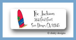 Dinky Designs Stationery Discounted - Woody surf return address labels personalized