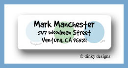 Dinky Designs Stationery Discounted - Peek-a-blue dots return address labels personalized