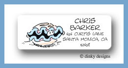 Dinky Designs Stationery Discounted - Curtis the clam return address labels personalized