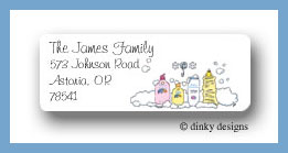 Dinky Designs Stationery Discounted - Baby bath return address labels personalized