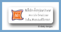 Dinky Designs Stationery Discounted - Grape n' orange monogram return address labels personalized