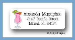Dinky Designs Stationery Discounted - Paradise pink drink return address labels personalized