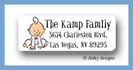 Dinky Designs Stationery Discounted - Baby steps - boy return address labels personalized