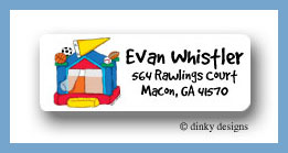 Dinky Designs Stationery Discounted - Sports fan bouncy house return address labels personalized
